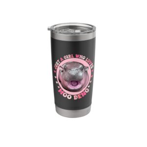 cute hippo moo deng tee, cool just a girl who loves moo deng stainless steel insulated tumbler