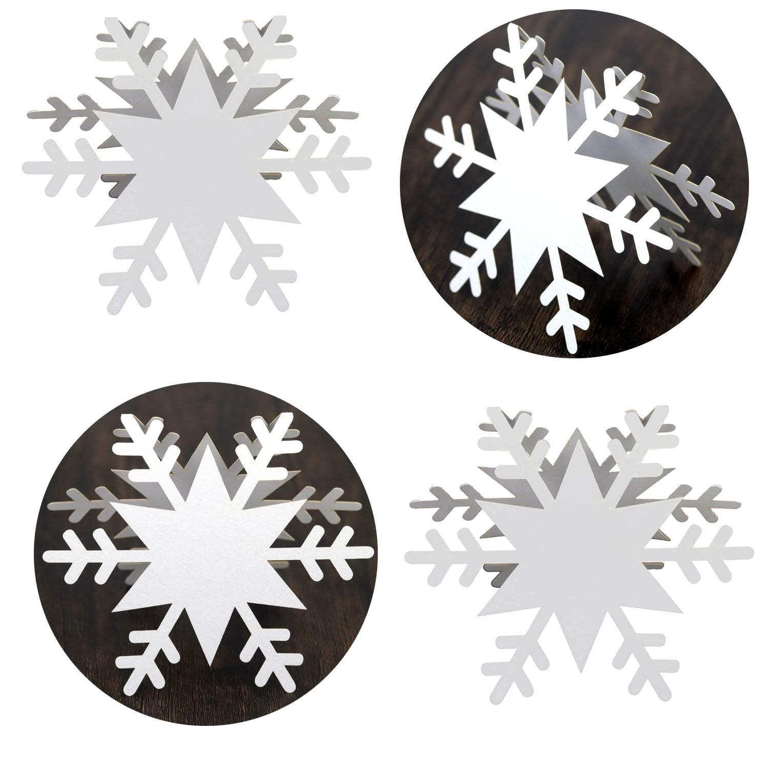 Snowflakes Place Cards,Christmas Place Cards Holiday Snowflake Blank Table Setting Folded Paper Name Tent Cards for Winter Wonderland Dinner Wedding Tables Party Decorations (25Pcs)