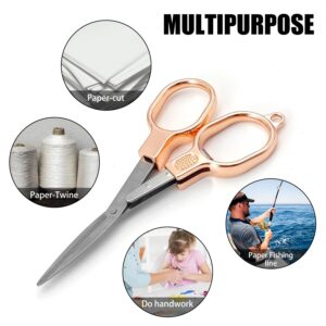 Folding Scissors,2 PCS Safe Portable Travel Mini Scissors,Stainless Steel Retractable Small Scissors for Home Office,Miniature Craft Scissors for Outdoor,Home,Office Use (silvery 2pcs)