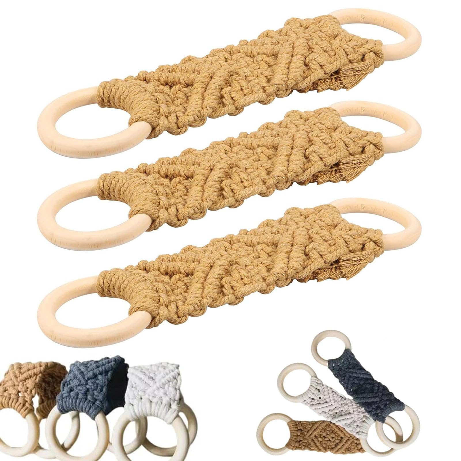 Macrame Towel Holder Ring, Macrame Kitchen Towel Holder, Crochet Towel Holder Rings, Macrame Knit Hanging Kitchen Towel Holder, Crochet Hanging Dish Towel Holder Hanging Kitchen Towels Ring (A)