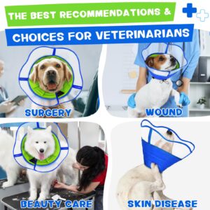 Soft Dog Cone Collar Alternative, Comfortable Pet Recovery Head Cone After Surgery, Breathable&Adjustable Elizabethan Neck Collar with 360°Vision for Large Medium Small Dogs and Cats(L)