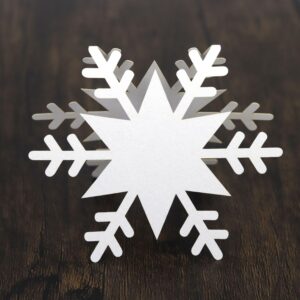 Snowflakes Place Cards,Christmas Place Cards Holiday Snowflake Blank Table Setting Folded Paper Name Tent Cards for Winter Wonderland Dinner Wedding Tables Party Decorations (25Pcs)