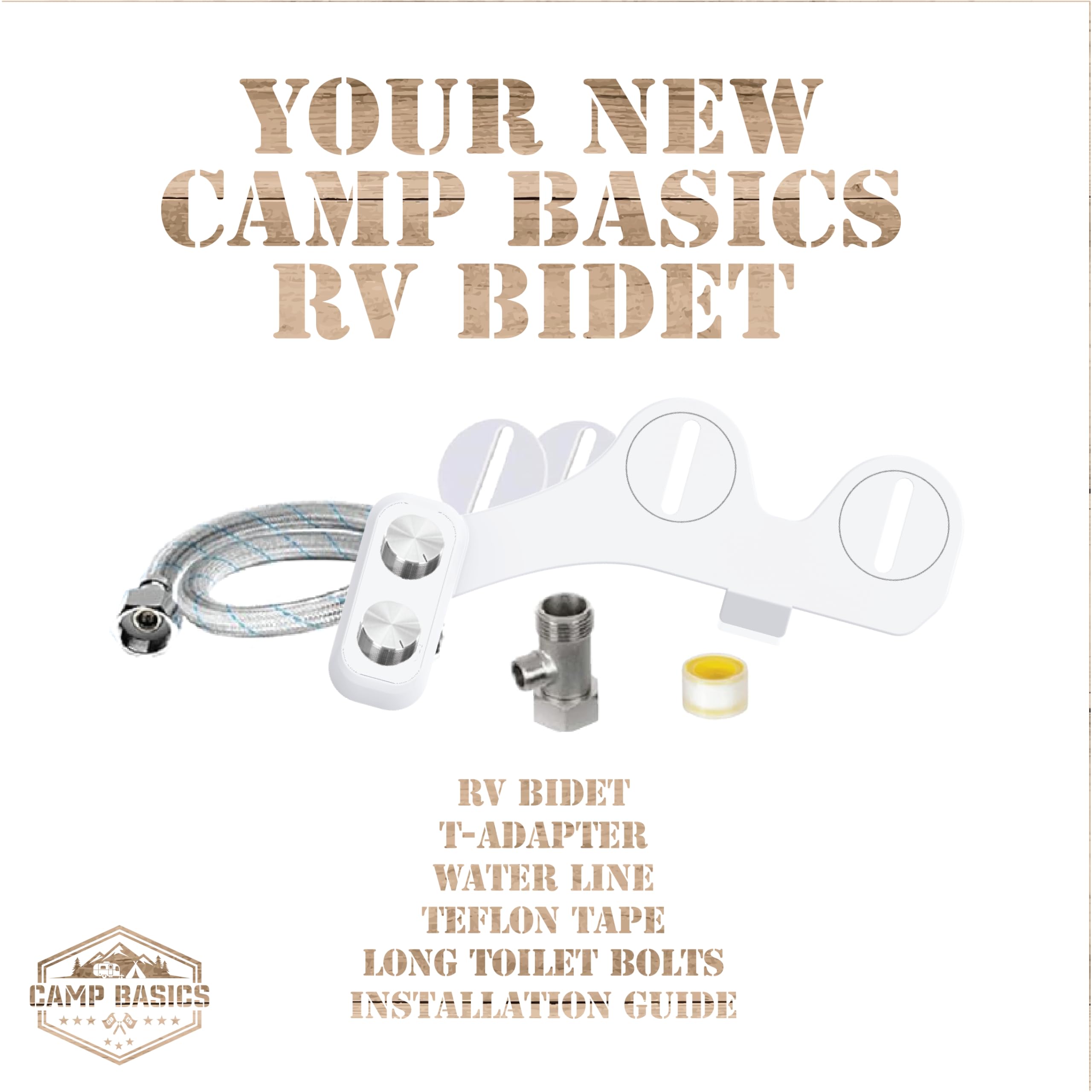 Camp Basics RV Bidet Made to Fit Your RV and Camper Trailer | Easy to Install and Self Cleaning | Non Electric | Upgrade Your RV