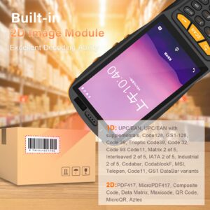 YDuupxe POS Terminal with 4 Inch Color Screen and Full Digital Keyboard Portable PDA NFC Function Handheld 1D 2D QR Barcode Scanner Used for Inventory Warehouse Logistics Retail