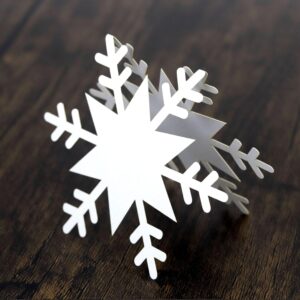 Snowflakes Place Cards,Christmas Place Cards Holiday Snowflake Blank Table Setting Folded Paper Name Tent Cards for Winter Wonderland Dinner Wedding Tables Party Decorations (25Pcs)