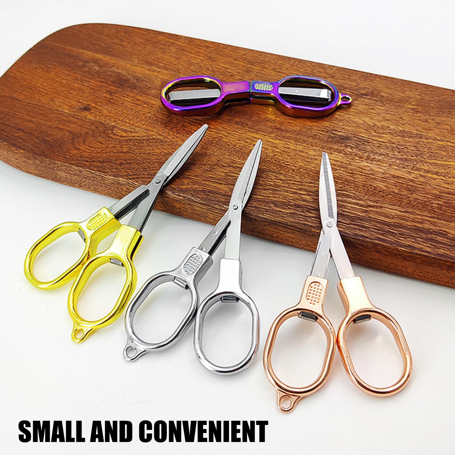 Folding Scissors,2 PCS Safe Portable Travel Mini Scissors,Stainless Steel Retractable Small Scissors for Home Office,Miniature Craft Scissors for Outdoor,Home,Office Use (silvery 2pcs)