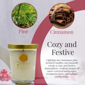 Elevated Scente[d] Candles - Cinnamon Pine Candle | Soy Christmas Candles with Winter Candle Scents | Cozy Season Candle Jar - 70h Long Burning Time | 9.1oz Large