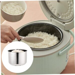 Stainless Steel Rice Cooker Inner Pot 4L Stove Safe Polished Edged Rice Cooker Inner Pot with Scale ＆ 3-Ply Bottom for Rice Pot Rice Cooker Rice Cooker Inner Pot Rice Pot Rice Cooker Inner Pot