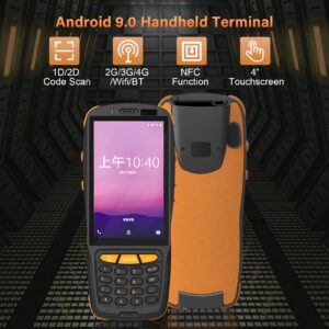 YDuupxe POS Terminal with 4 Inch Color Screen and Full Digital Keyboard Portable PDA NFC Function Handheld 1D 2D QR Barcode Scanner Used for Inventory Warehouse Logistics Retail