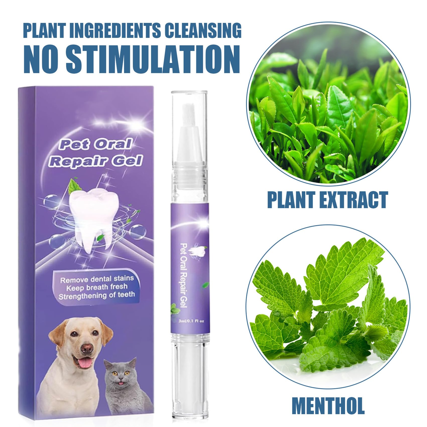 Lettuce Pets - Lettuce Pets Toothbrush, Lettuce Pets Dog Toothbrush, Lettuce Pets Oral Repair Gel, Lettuce Pet Toothbrush Pen,Pet Breath Freshener Gel Care Cleaner for Dog Cats (3)