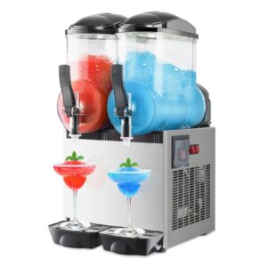 commercial slushie machine, 30l 8gal frozen drink maker machine, 1050w stainless steel margarita smoothie slushy machine for home party restaurant bar beer barn