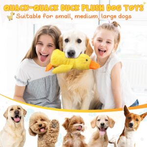 Seivble 2024 Upgraded Calming Duck Dog Toy, Yellow Duck Dog Toy for Dogs Emotional Support, Durable The Mellow Dog Squeak Duck Toys, Dog Chew Toys for Dogs Indoor Puppy (Yellow-Large)