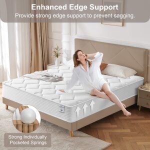 VKJ Full Size Mattress 10 Inch,Medium Firm,Upgrade Hybrid Memory Foam Matress in a Box,Colchones Full Size Bed,Individually Pocketed Springs for Support and Pressure Relief