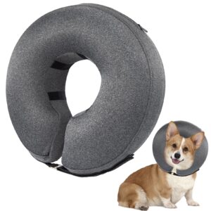 inflatable dog cone collar alternative after surgery - soft pet recovery collar & cone for large medium small dogs to stop licking, protective dog neck donut collar does not block vision e-collar, l