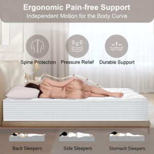 VKJ Full Size Mattress 10 Inch,Medium Firm,Upgrade Hybrid Memory Foam Matress in a Box,Colchones Full Size Bed,Individually Pocketed Springs for Support and Pressure Relief