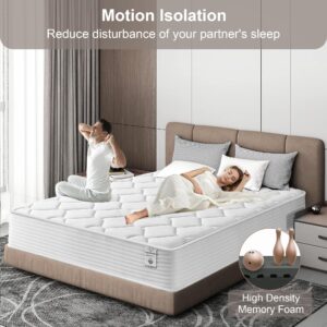 VKJ Full Size Mattress 10 Inch,Medium Firm,Upgrade Hybrid Memory Foam Matress in a Box,Colchones Full Size Bed,Individually Pocketed Springs for Support and Pressure Relief