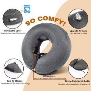 Inflatable Dog Cone Collar Alternative After Surgery - Soft Pet Recovery Collar & Cone for Large Medium Small Dogs to Stop Licking, Protective Dog Neck Donut Collar Does Not Block Vision E-Collar, L