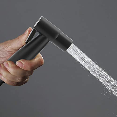 304 Stainless Steel Black Handheld Pressurized Sprayer with 1.2m Hose Wall Hook Toilet Bidet G1/2 Male Female Thread