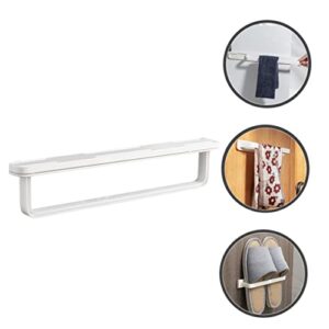 BRIGHTFUFU 5pcs Towel Rack Kitchen Shelf Bracket Dish Cloth Holder Bath Towel Hangers Wall Bath Towel Mounted Clothes Hanger Wall Towel Holder Towel Single Bars Towel Rod White The HIPS