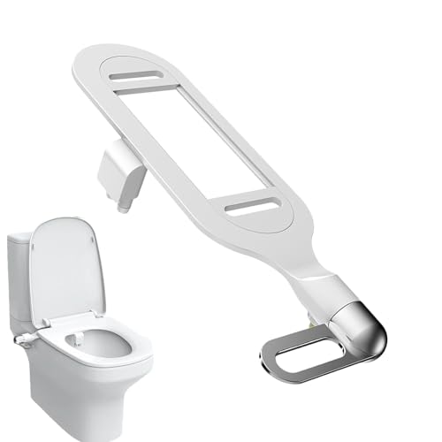 Bidet Attachment for Toilet, Bidet Toilet Seat dua l Nozzle, Non-electric Bidet Sprayer with Adjustable Water Pressure, Smart Toilet Seat Flusher for Sanitary and Feminine Wash