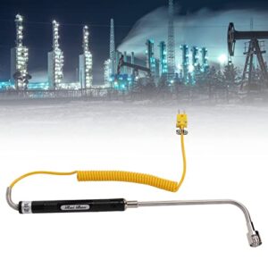 K Type Thermocouple Heat Resistant Steel Thermocouple Sensor with Insulated Handle High Accuracy Rapid Response for Temperature Testing (Bent Shank Surface Thermocouple)