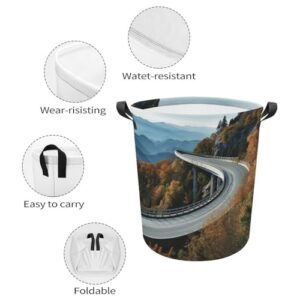 Laundry Hamper Parkway Road Bridge Freestanding Laundry Basket Thickened Waterproof Collapsible Clothes Hamper Storage for Clothes Toys Dorm And Family