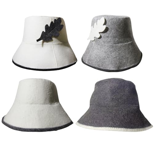 Sauna Hat 2PCS Felt Water Absorbent Sauna Hat for Women Men Regulate Temperature Fisherman's Sauna Cap Reusable Banya Hat for Sauna Longer Bathhouse Style 1 Sauna Hat for Men Sauna Hat for Women Bany