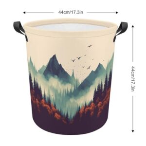 Laundry Hamper Landscape Mountain Freestanding Laundry Basket Thickened Waterproof Collapsible Clothes Hamper Storage for Clothes Toys Dorm And Family