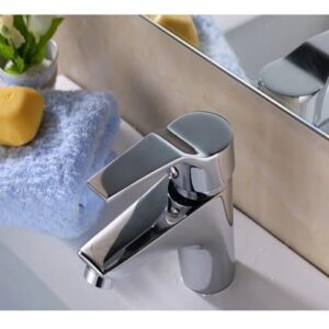 FACUT Hot and Cold Mixer Tap Bathroom Basin Sink Faucet Chrome Copper Water Tap Mixer Single Handle Bath Faucets,Kitchen Sink Faucet FACUT