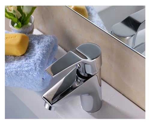 FACUT Hot and Cold Mixer Tap Bathroom Basin Sink Faucet Chrome Copper Water Tap Mixer Single Handle Bath Faucets,Kitchen Sink Faucet FACUT