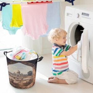 Laundry Hamper Historical Site Painting Freestanding Laundry Basket Thickened Waterproof Collapsible Clothes Hamper Storage for Clothes Toys Dorm And Family