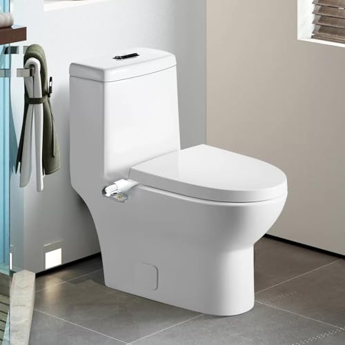 Bidet Attachment for Toilet, Bidet Toilet Seat dua l Nozzle, Non-electric Bidet Sprayer with Adjustable Water Pressure, Smart Toilet Seat Flusher for Sanitary and Feminine Wash