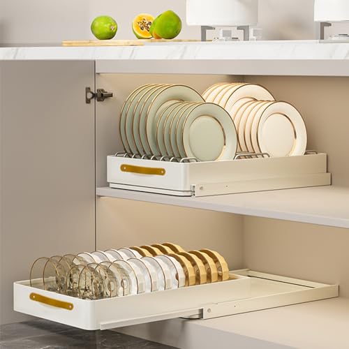 Worparsen Draining Rack Self-adhesive Stripe Great Stickiness Removeable No Drilling Drawer Type Heavy Duty Load Capacity Smooth Rail Easily Pull-out Dish Plate Bowl Drying Organisers S