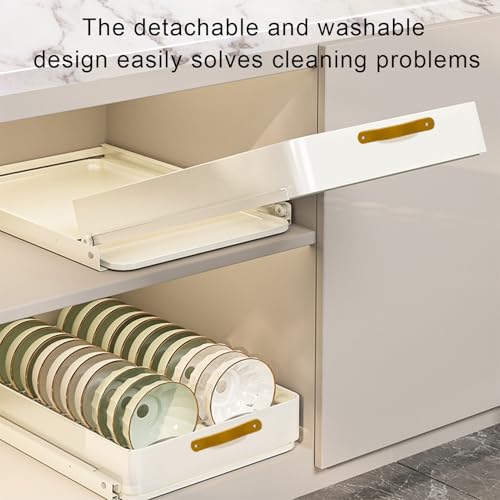 Worparsen Draining Rack Self-adhesive Stripe Great Stickiness Removeable No Drilling Drawer Type Heavy Duty Load Capacity Smooth Rail Easily Pull-out Dish Plate Bowl Drying Organisers S