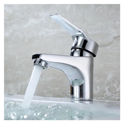 FACUT Hot and Cold Mixer Tap Bathroom Basin Sink Faucet Chrome Copper Water Tap Mixer Single Handle Bath Faucets,Kitchen Sink Faucet FACUT