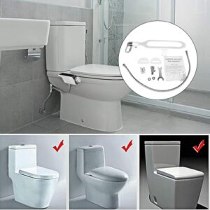 Bidet Attachment for Toilet, Bidet Toilet Seat dua l Nozzle, Non-electric Bidet Sprayer with Adjustable Water Pressure, Smart Toilet Seat Flusher for Sanitary and Feminine Wash