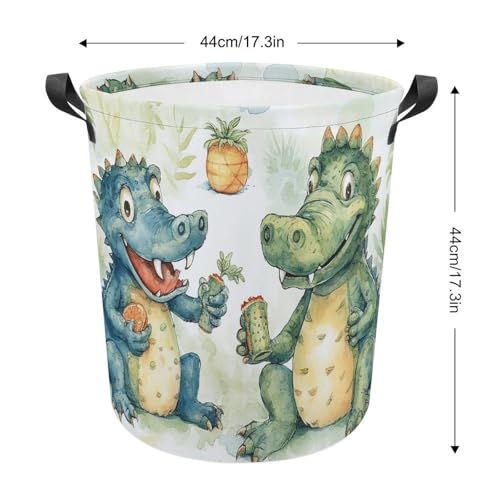 Laundry Hamper Crocodile Friends Freestanding Laundry Basket Thickened Waterproof Collapsible Clothes Hamper Storage for Clothes Toys Dorm And Family