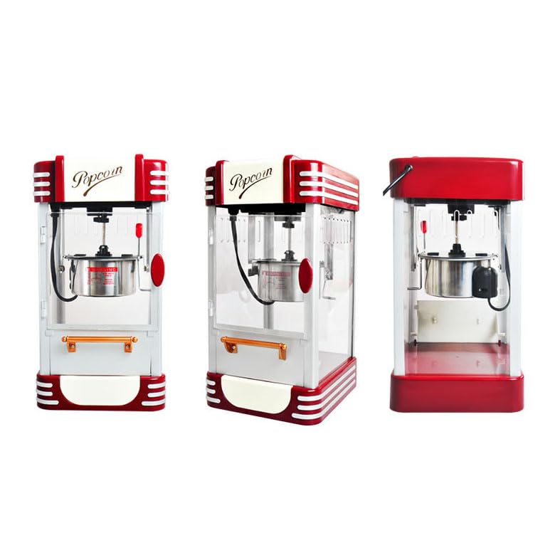 Popcorn Machine, Fully Automatic Commercial Popcorn Machine, Suitable for Parties, Theaters, Gatherings (A)