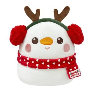 2024 christmas plush toys, 10" cute snowman plushie for fans gift, soft christmas stuffed animal pillow for kids and adults