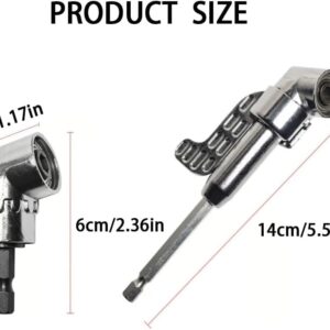 105 Degree Right Angle Drill Adapter, Right Angle Drill Adapter, Corner Tool Screw Hub With Multi-Function Bend Screwdriver Bit, 360°Rotatable Set For 1/4" Drill (Short+long+10 Screwdriver Bits)