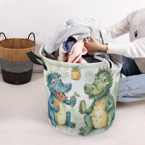 Laundry Hamper Crocodile Friends Freestanding Laundry Basket Thickened Waterproof Collapsible Clothes Hamper Storage for Clothes Toys Dorm And Family