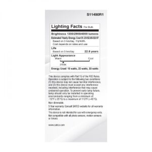 Satco LED Three-Way Lamp, 10/22/33W, Mogul Base, 2700K, White Finish (1)