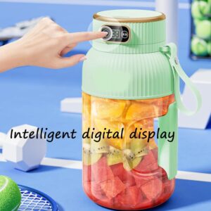 Ovidian Juicer Cup, The Ovidian Multifunctional Portable Juicer Cup with Digital Display, The Ovidian Portable Juicer, The Ovidian Portable Smoothie Blender On the Go (Blue, Single Cup+Single Lid)