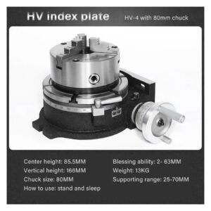 KACOME HV-4 Vertical and Horizontal indexing Table for milling Machines Indexing Head with Flange for 80 mm Chucks