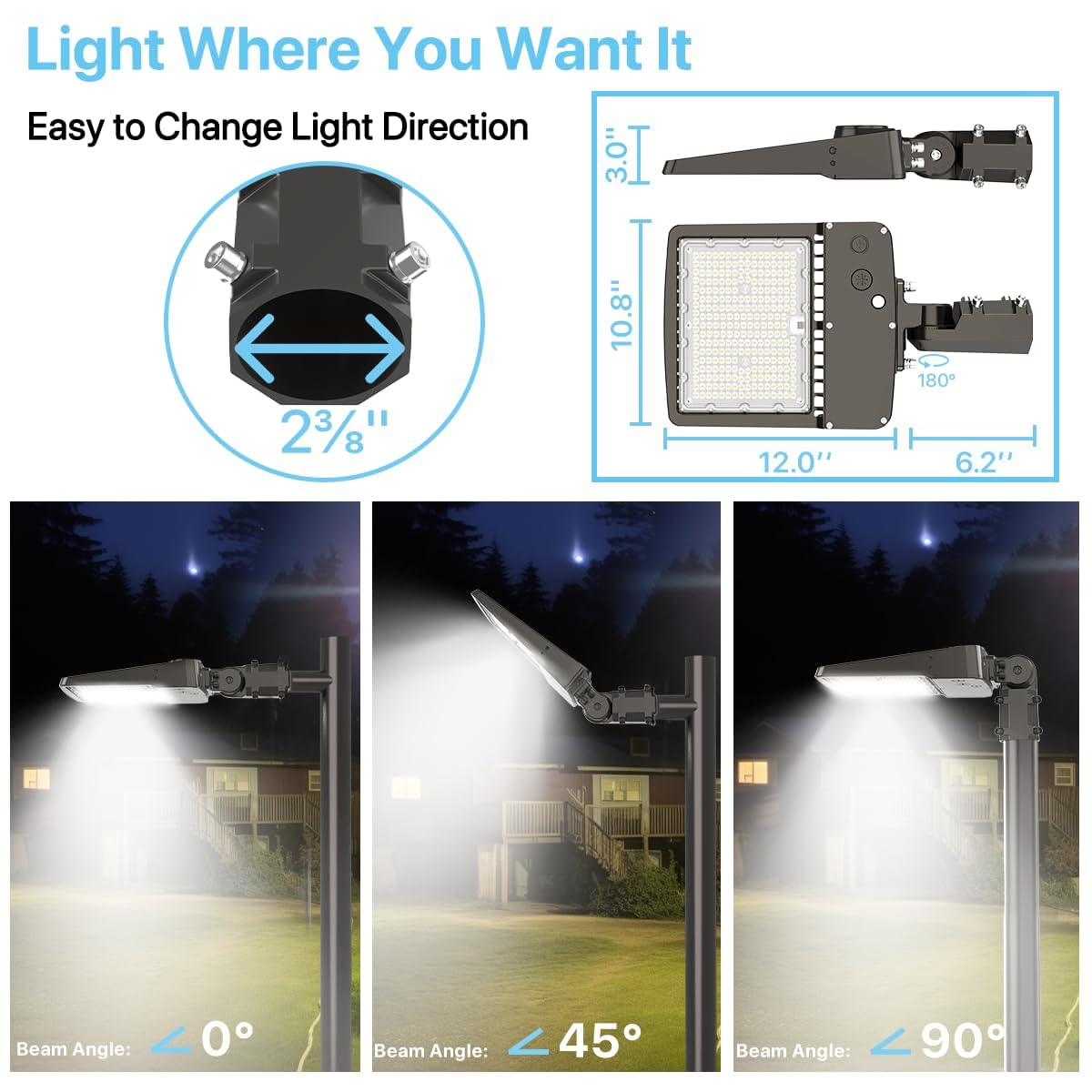 HYPERLITE Parking Lot Light 150W and 40W led Wall Pack Light with photocell