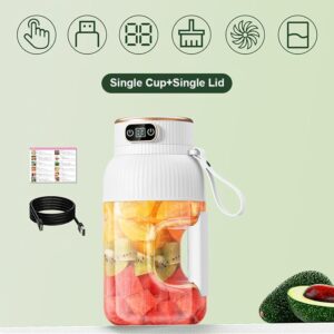 Ovidian Juicer Cup, The Ovidian Portable Juicer, 2024 New Multifunctional Portable Juicer Cup with Digital Display, Portable Smoothie Blender on the Go for Shakes, Smoothies (B, Single Cup+Single Lid)