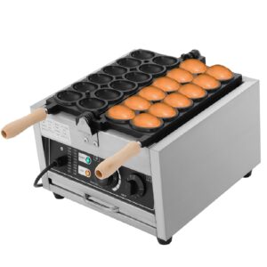 12pcs commercial egg bubble waffle maker machine 1.8kw 110v electric non-stick rotatable waffle baker machine with 122-572℉ temp range and time control egg puff waffle iron for restaurants and home