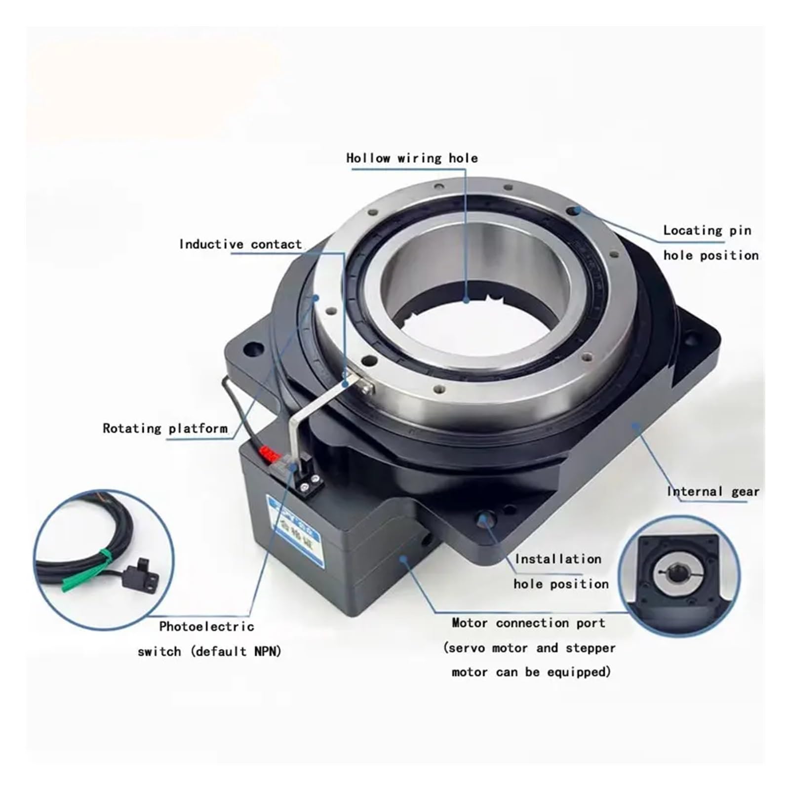 KACOME Flexible Adjustment Planetary gearboxes Hollow Rotating Platform indexing Table