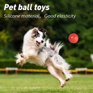 Solid & Silicone Indestructible Ball for Dogs - Lifetime Replacement, Medium to Large Breed - Non-Toxic Natural Rubber Chew Toy-2.7”(Red