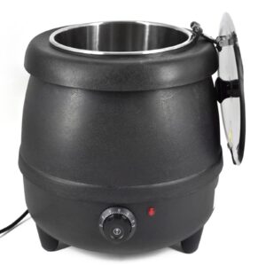 10l commercial soup kettle warmer electric stainless steel soup kettle countertop food kettle warmer soup insulation pot with lid, 400w 110v